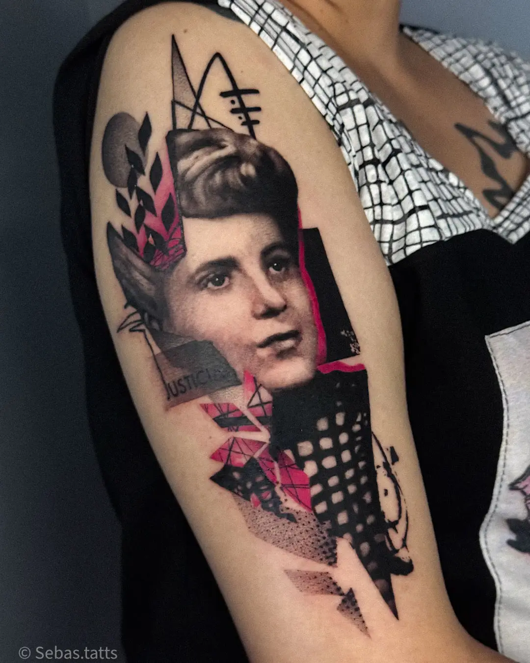 Maria Eva Duarte de Peron - Surreal Blackwork Tattoo