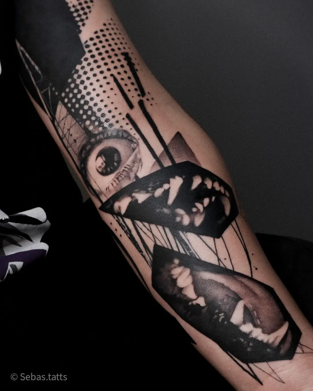 Surreal Fangs - Fragmented Dark Tattoo