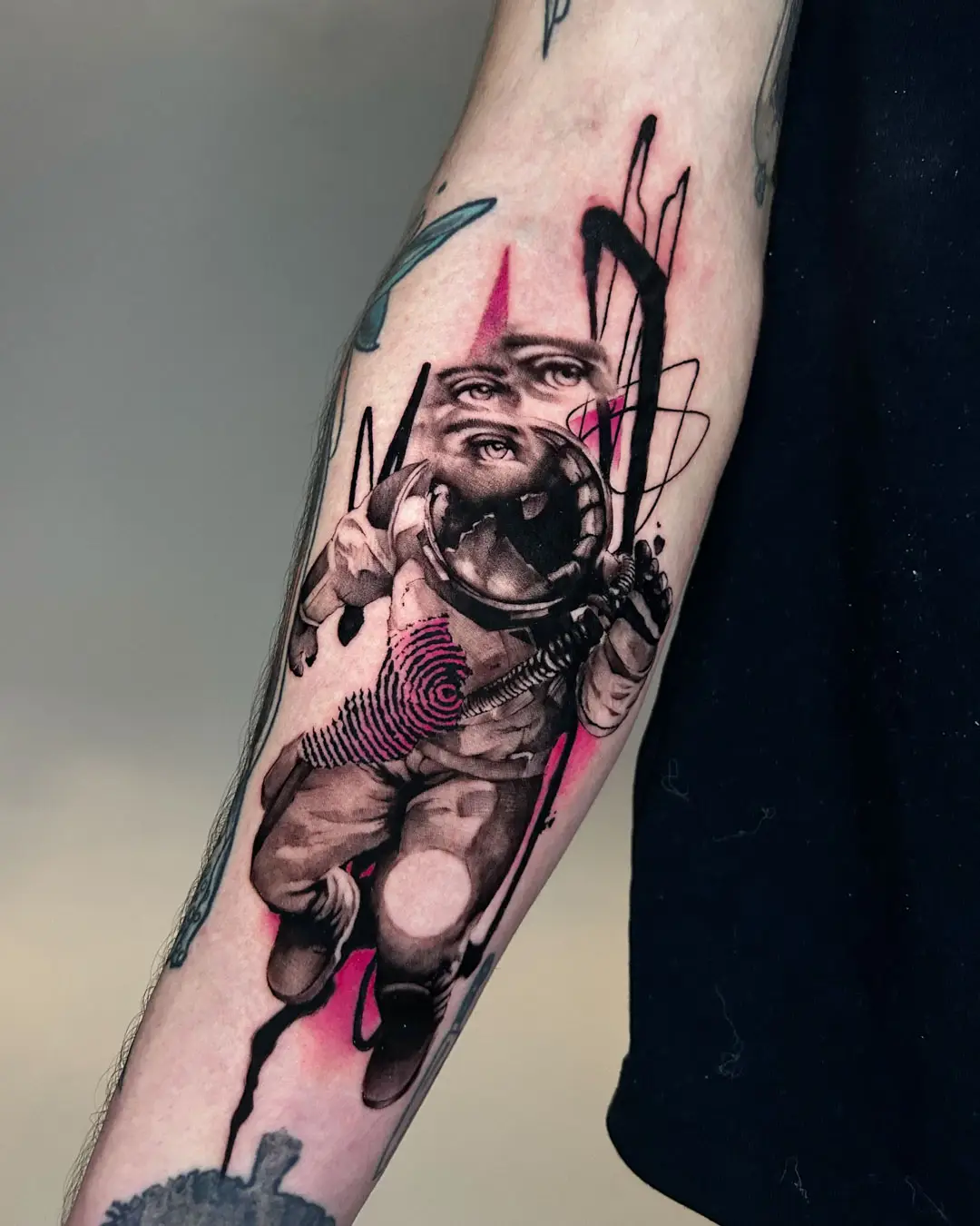Man in another space - Surreal Tattoo Composition